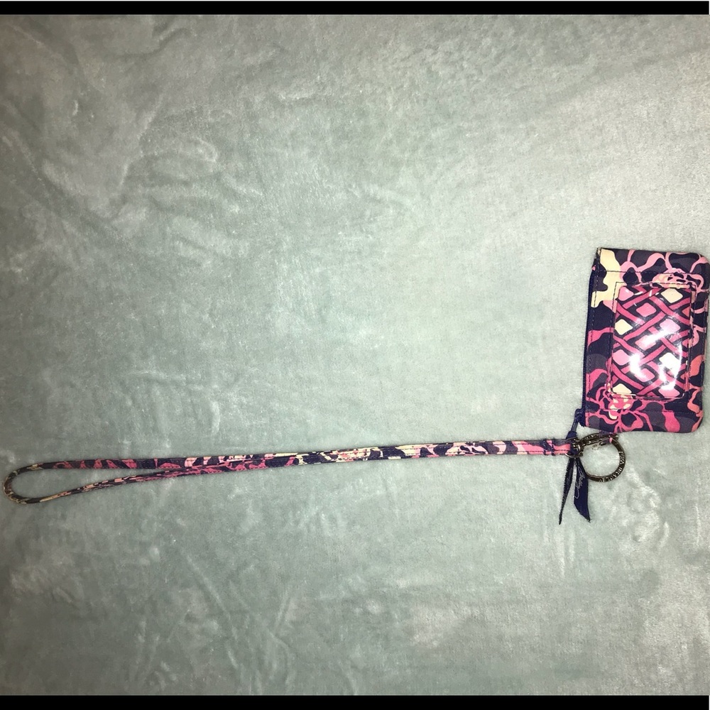 Vera Bradley Katalina Pink Landyard and Zip ID